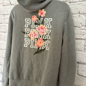 VS PINK hibiscus detail zip-up hoodie